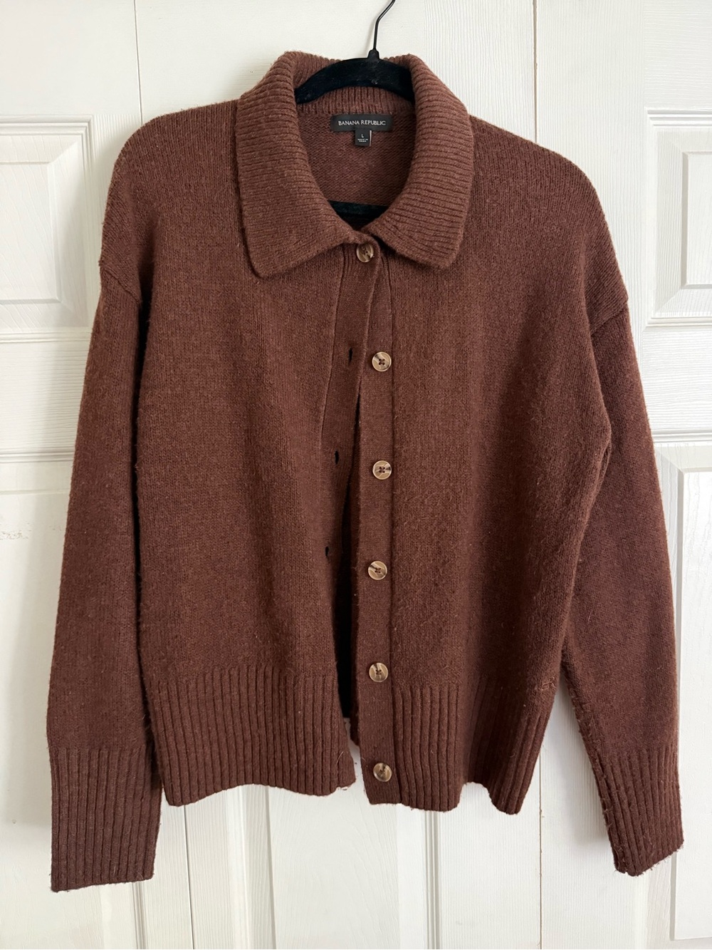 Banana Republic Men's Chestnut Button-Up Cardigan